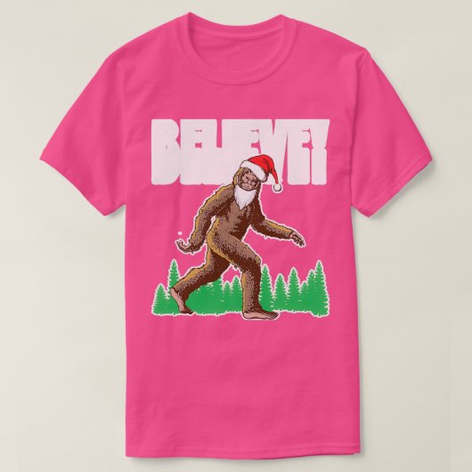 信じクリスマスBigfoot Santa 2 Tシャツ (デザイン正面)