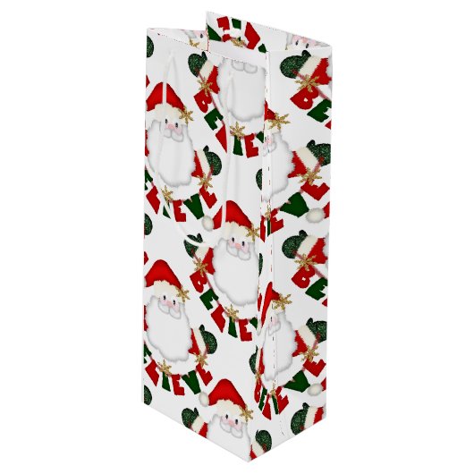 信じサンタホワイト抱き枕 ワインギフトバッグ (正面アングル)