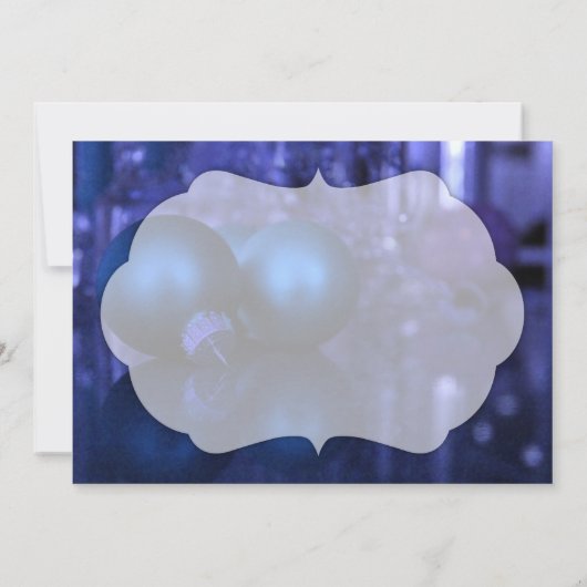 信じタイポグラフィと青と紫のオーナメント (裏面)