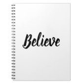 信じタイポグラフィミニマル白黒 ノートブック (正面)