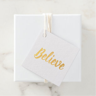 信じタイポグラフィミニマル箔メッセージカード フェイバータグ