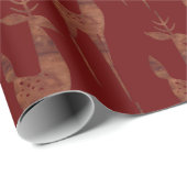 信じトナカイ – Christmas Cute Red ラッピングペーパー (ロールコーナー)