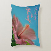 信じハイビスカスフラワー感動的引用文  アクセントクッション (正面(垂直))