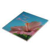 信じハイビスカスフラワー感動的引用文 タイル (側面)