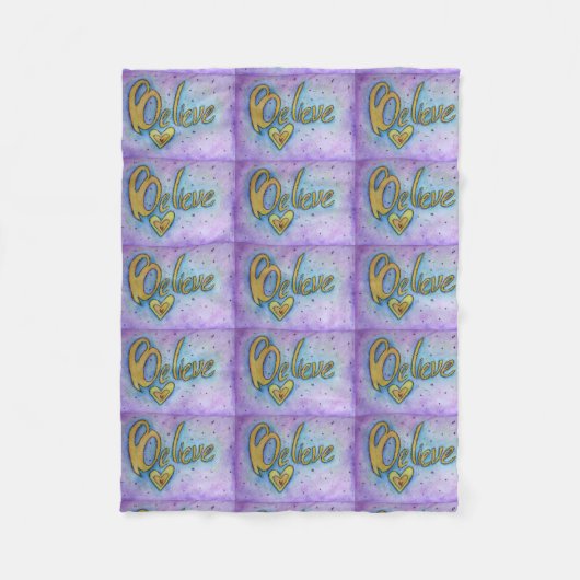 信じハートワードアートソフトフリースケモブランケット フリースブランケット (正面)