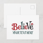 信じパーソナライズされたパーティー家族 シーズンポストカード (正面/裏面)