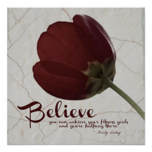 信じフィットネス用： Marble Tulip Poster ポスター
