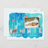 信じフェスティバルウッドランドウォーターカラーホリデーフォト シーズンポストカード (正面/裏面)
