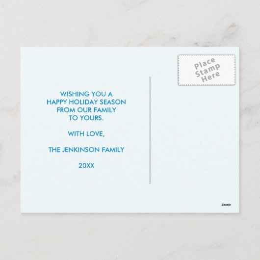 信じフェスティバルウッドランドウォーターカラーホリデーフォト シーズンポストカード (裏面)