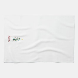 信じフェスティバルクリスマスツリーパインエバーグリーン キッチンタオル