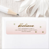 信じプラシピンククリスマス差出人住所ラベル ラベル (インサイチュ)