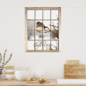 信じポスター – 窓を通る鳥 ポスター (キッチン)