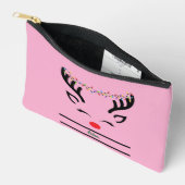 信じモダンおもしろいトナカイ白 アクセサリーポーチ (見開き)