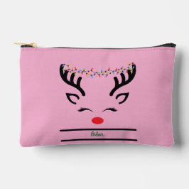 信じモダンおもしろいトナカイ白 アクセサリーポーチ