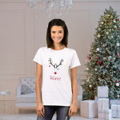 信じモダンおもしろいトナカイ白 Tシャツ