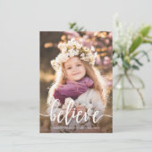 信じモダン手書きのクリスマス写真 シーズンカード (スタンド正面)