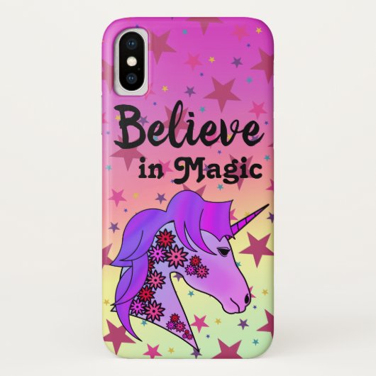 信じモチベーションかわいらしユニコーンスターレインボー Case-Mate iPhoneケース (裏面)