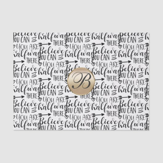 信じモノグラム感動的のカスタム 薄葉紙 (正面)