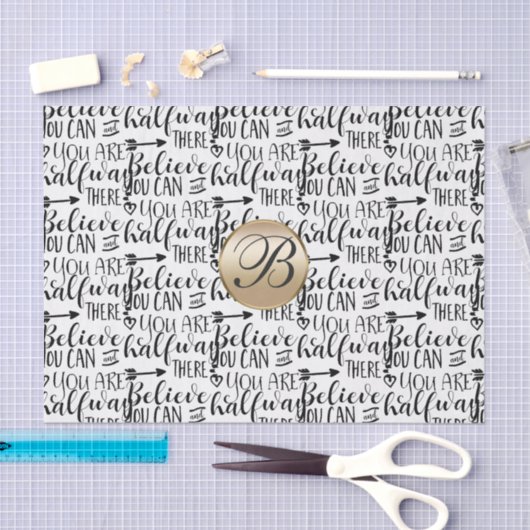 信じモノグラム感動的のカスタム 薄葉紙 (クラフト)