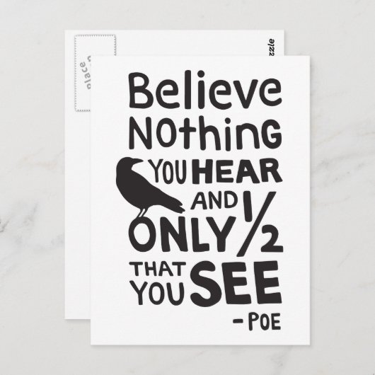 「信じ何も聞いて…」 引用文バイポー ポストカード (正面/裏面)