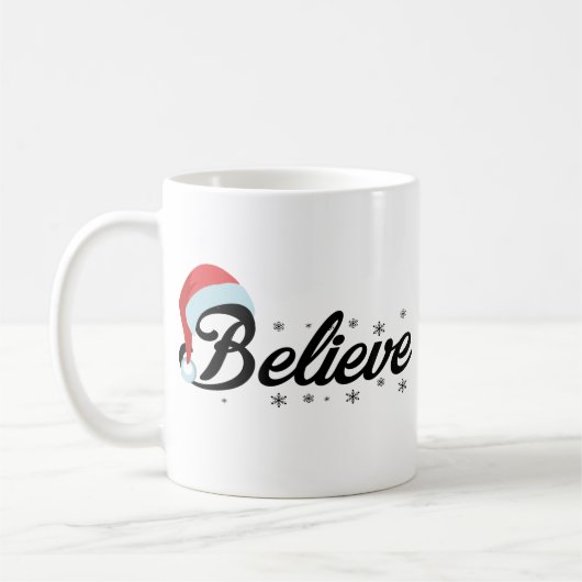信じ信じ – 私はサンタクロースのクリスマスに コーヒーマグカップ (左)