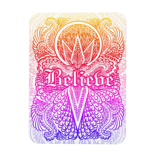 信じ前向き – 文の引用文 マグネット (縦)