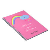 信じ夢の中で – 虹 – パーソナライズされた no ノートブック (右側)