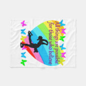 信じ姿スケートで滑る フリースブランケット (正面(横))