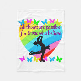 信じ姿スケートで滑る フリースブランケット