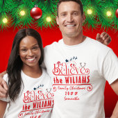 信じ家族のクリスマスパーソナライズされた Tシャツ