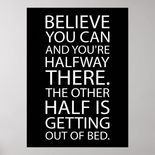 信じ寝床から出る – モチベーションおもしろい ポスター (正面)
