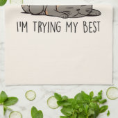 信じ寝猫を最高の試す キッチンタオル (折り畳み)