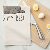 信じ寝猫を最高の試す キッチンタオル (四つ折り)