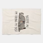 信じ寝猫を最高の試す キッチンタオル (横)