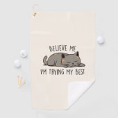 信じ寝猫を最高の試す ゴルフタオル (インサイチュ)