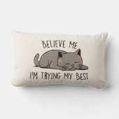 信じ寝猫を最高の試す ランバークッション (裏面)