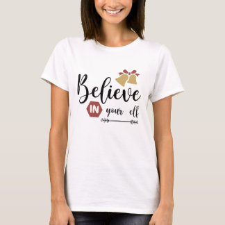 信じ小妖精や小人でメリー・クリスマスツリーXマス Tシャツ