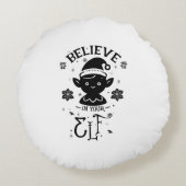 信じ小妖精や小人 ラウンドクッション (裏面)
