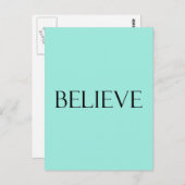 信じ引用文アクアブルーインスピレーション引用文 ポストカード (正面/裏面)