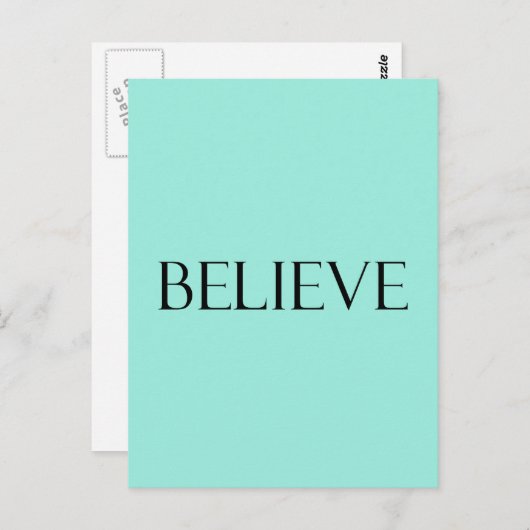 信じ引用文アクアブルーインスピレーション引用文 ポストカード (正面/裏面)