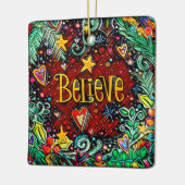 信じ引用文インスピリシティホリデーセラミックオーナメント セラミックオーナメント (左)