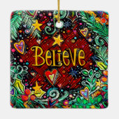 信じ引用文インスピリシティホリデーセラミックオーナメント セラミックオーナメント (裏面)