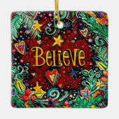 信じ引用文インスピリシティホリデーセラミックオーナメント セラミックオーナメント (正面)