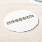 信じ感動的やる気を起こさせる金ゴールド文字 ラウンドペーパーコースター (アングル)