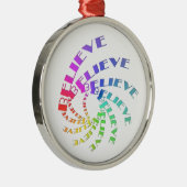 信じ感動的デザインの単語カラフル メタルオーナメント (右)