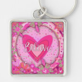 信じ感動的ハートかわいらしフローラ キーホルダー (正面)