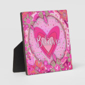 信じ感動的ハートかわいらしフローラ フォトプラーク (正面)