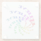 信じ感動的文字 ガラスコースター (裏面)