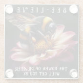 信じ感動的祈りの言葉ビー ガラスコースター (裏面)