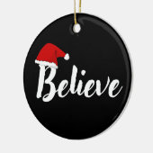 信じ感動的 – クリスマス引用文デザインT-S セラミックオーナメント (左)